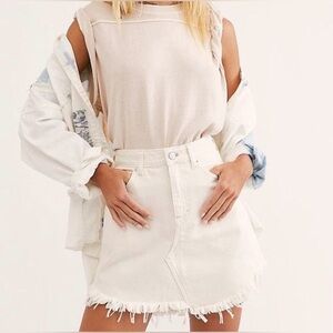 NWOT - Free People we the free Bailey Denim Skirt in Coconut